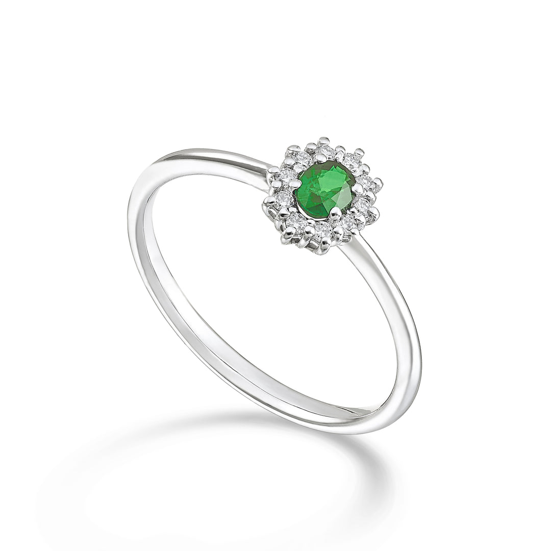 Nihama an 18k nat. emerald. oval 4x3 ct.0.15 diam. ct.0,08 NA5166O4SMN
