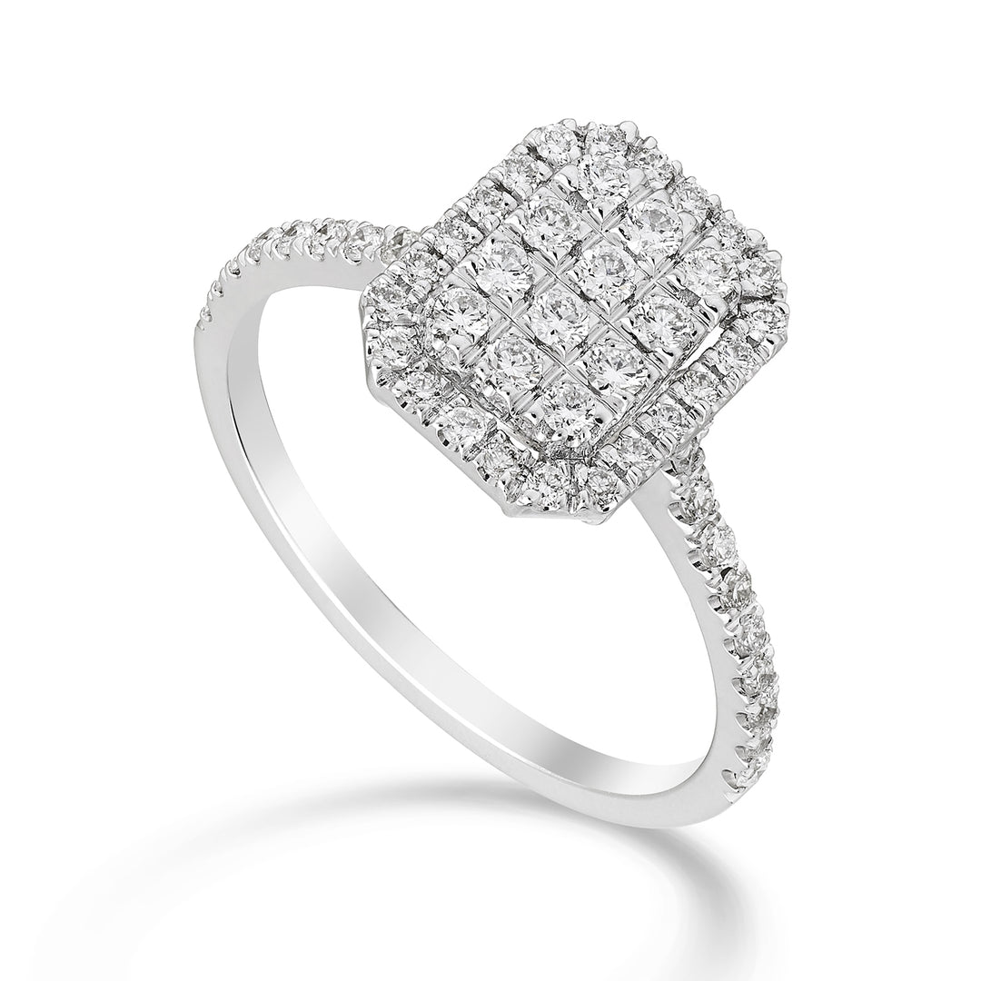 Golay multi-stone ring octagonal shape and shank inc AMPC001DI-23088110026