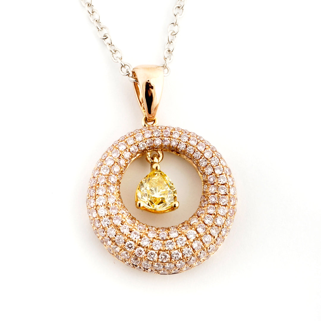Golay pave + fancy +pink diamond rose gold choker (cat G4SWPE055-18036110068