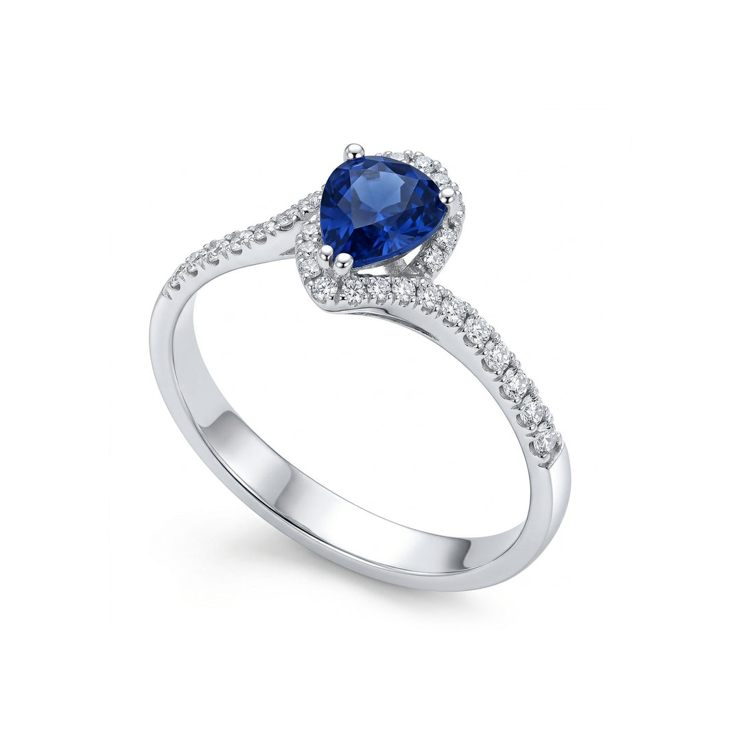 Golay blue sapphire ring drop 5x6 with contour ACLC028WDIZB1-21070110041