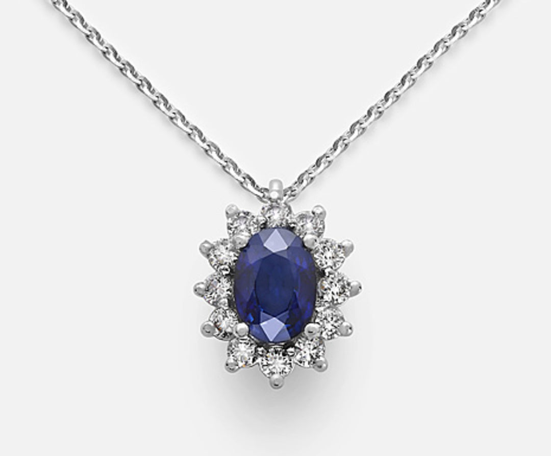 Nihama cl 18k sapphire no. oval 7x5 ct. 0.85 diam. 0.30 ct ND5048O4ZFN085