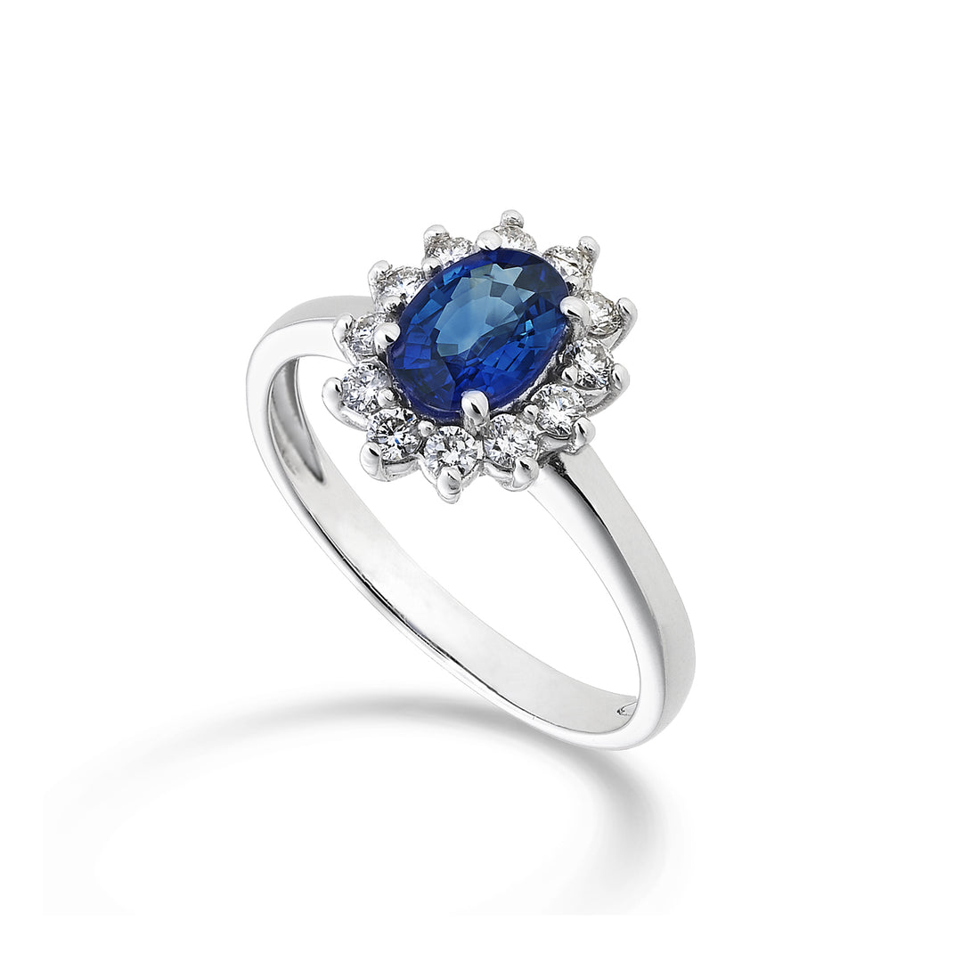 Mikiko an 18k oval sapphire 7x5 ct.0.80 diam. 0.30 ct MA5094O4ZFD