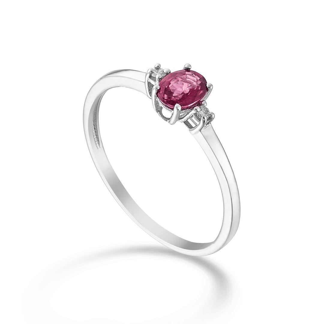 Mikiko an 9k oval ruby ​​5x4 ct.0,40 diam. ct.0,02 MA5191R4RBC