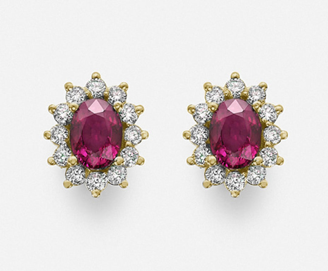 Mikiko or 18k ruby ​​n. oval 7x5 ct. 1.70 diam. 0.60 ct yellow gold MO5031O1RBN170