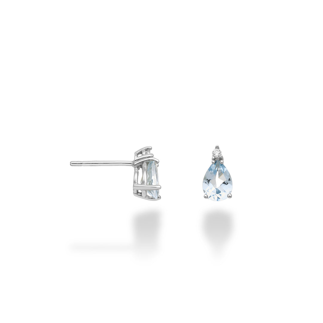 Mikiko or 18k aquamarine drop 7x5 and diamond MO5169O4AM