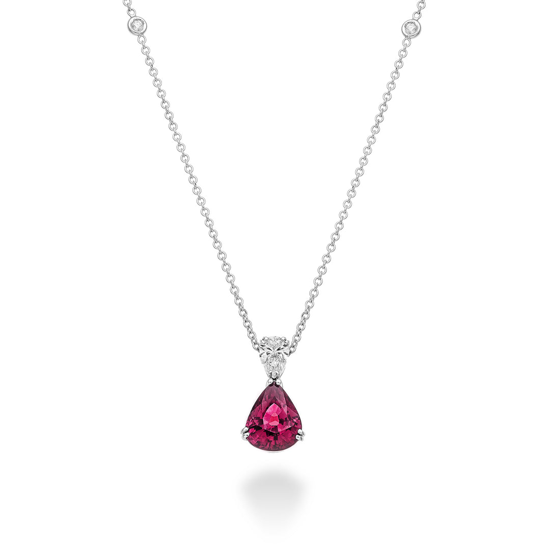 Golay necklace ruby drop 10x8 and diamond drop GPU018DIRU810-25160110082