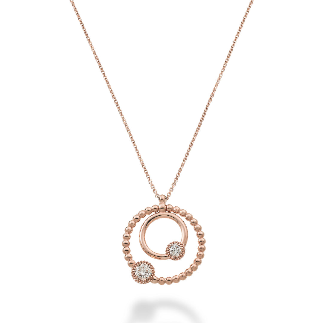 Golay coll 18k 2 circles 0.22 ct rose gold GPL050DIO3