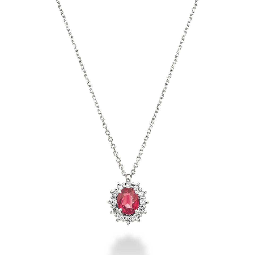 Nihama cl 9k oval ruby ​​5x4 ct.0,40 diam. 0.10 ct ND5126R4RBC