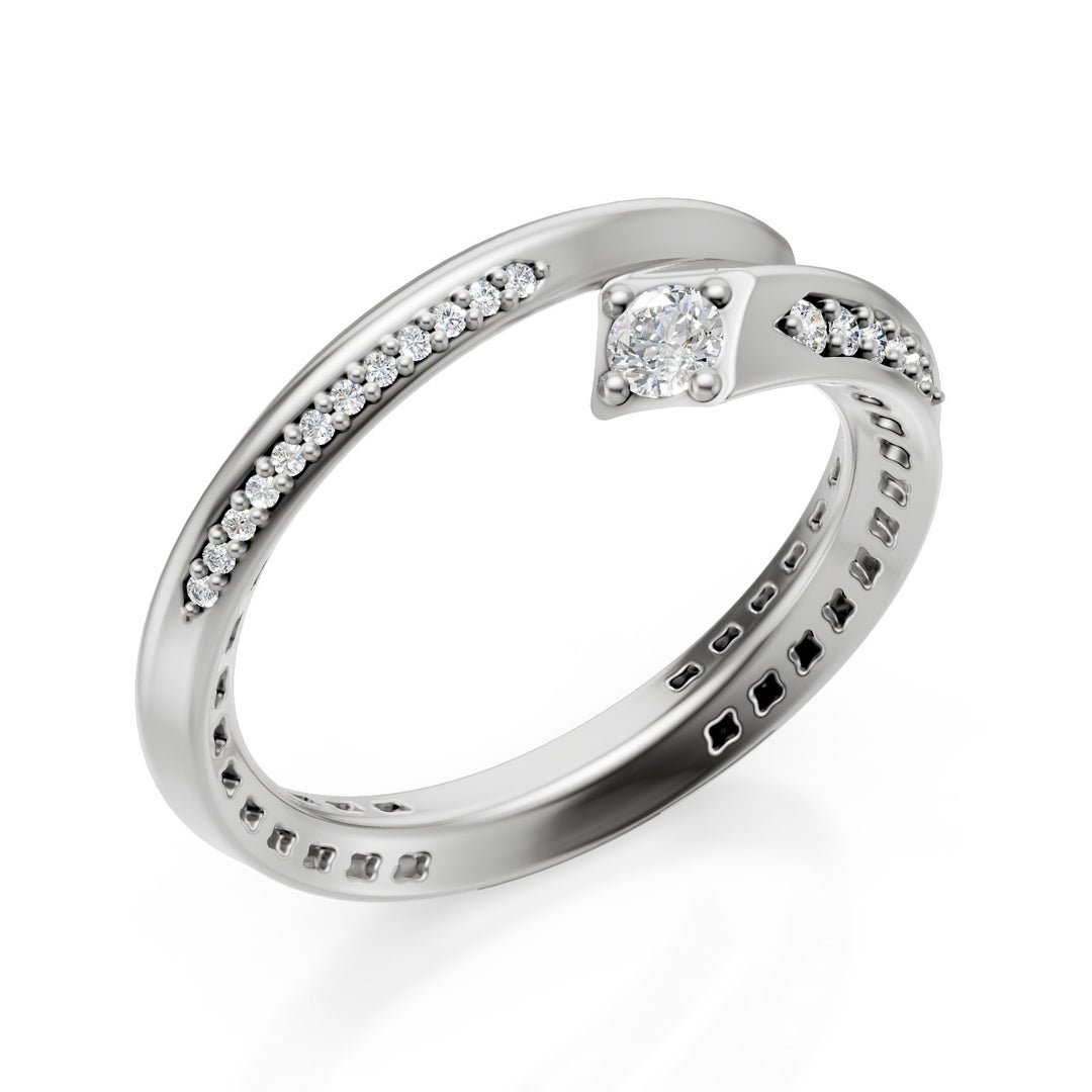 Golay central white gold spiral ring 0.09ct AF050BDI-24171110028