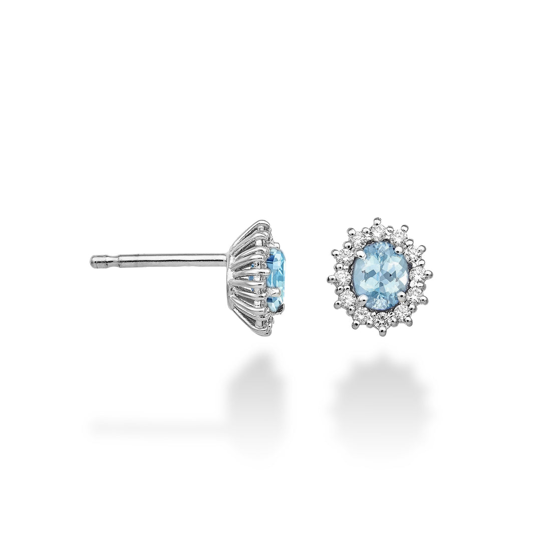 Mikiko or 9k oval aquamarine 5x4 ct.0,60 diam. 0.20 ct MO5104R4AM