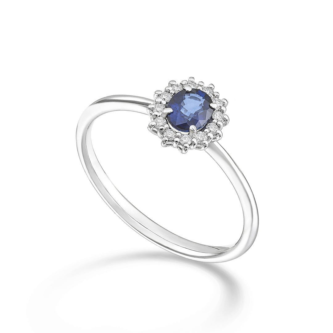 Mikiko an 9k oval sapphire 5x4 ct.0.40 diam. 0.10 ct MA5167R4ZFD