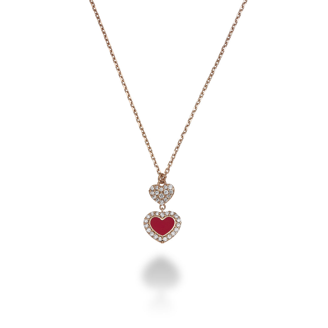 Nihama cl 9k ct.0,16 double red enamel heart ND5080R3BR016
