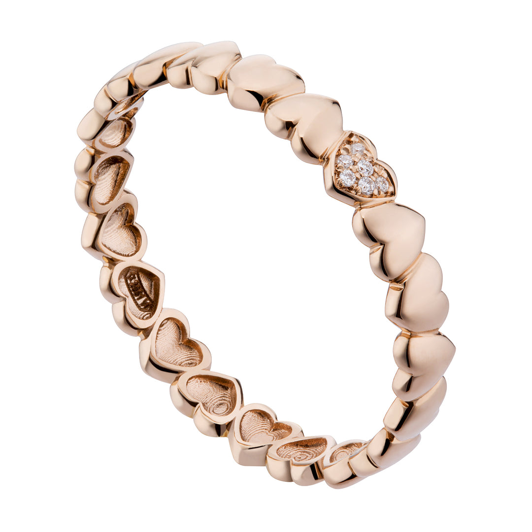 Golay finger ring with hearts one with diamonds AET031DI1-19025110055
