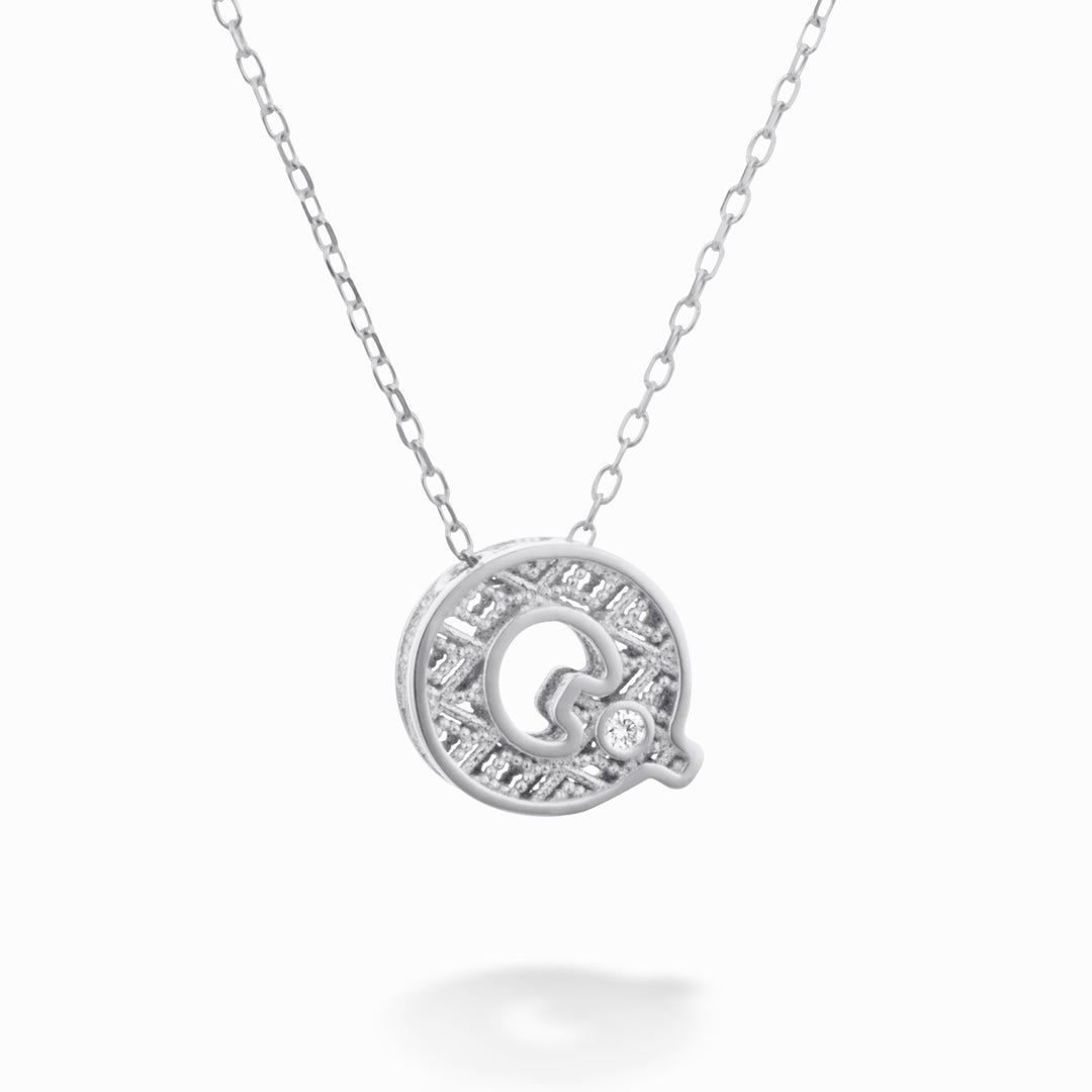 Nihama cl 18k letter q white gold diam. ct.0,01 NDLETQO4