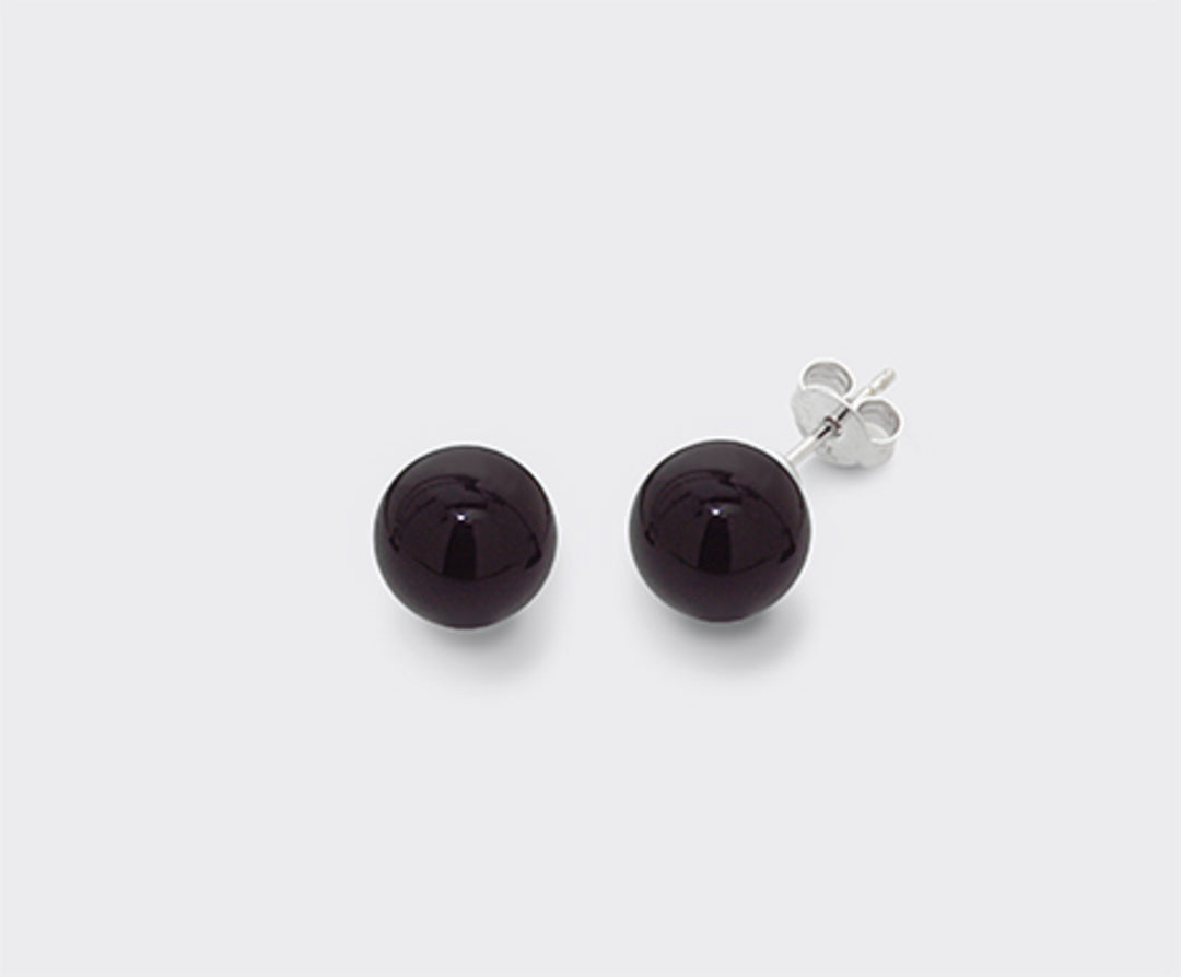 Mikiko or ag925 black onyx agglomerate 10mm MO7405A4ONICE00