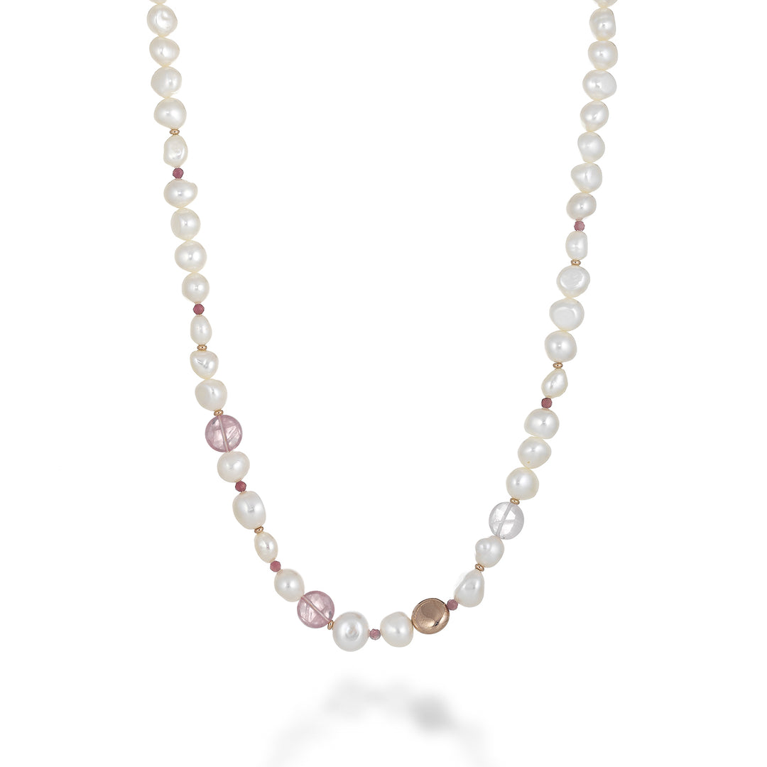 Mikiko cl ag925 fw bar 9/10 rose quartz MC7123A3QUARZOROSA