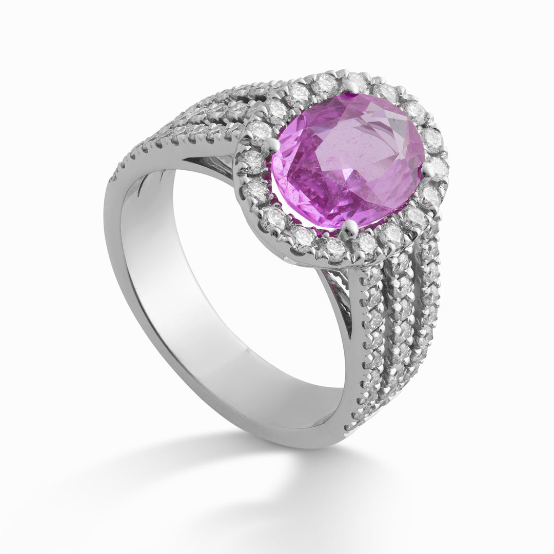Golay pink zaff ring ov 8x6, cont and triple shank inc ACLCOV002DIZP68-24159110045