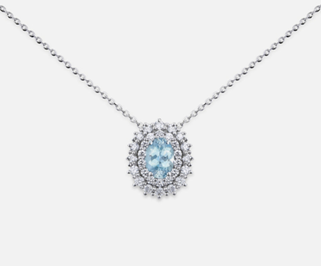 Mikiko cl 18k oval aquamarine 6x4 ct.0.30 dia ct.0.37 MD5060O4AM