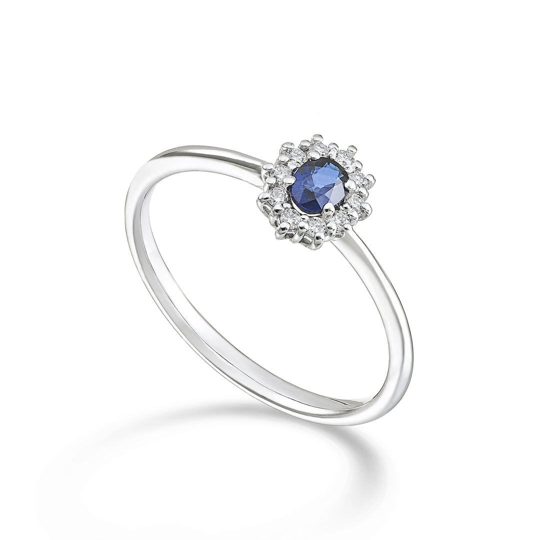 Nihama an 9k oval sapphire 4x3 ct.0.20 diam. 0.08 ct NA5166R4ZFD