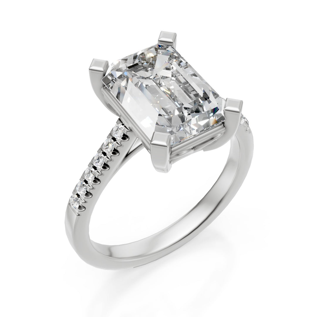 X-Diamond an 18kt lab g.d. total ct.2.66 cents. 2.56 ct octagon+recessed stem XXDAPU064O4OTBI266