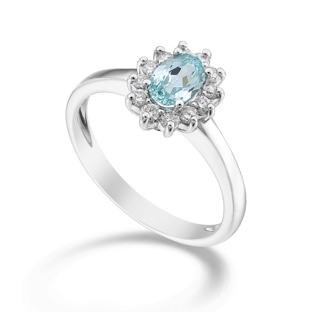 Nihama an 18k oval paraiba tourmaline 6x4 ct.0,70 diam. 0.23 ct NA5093O4PAR