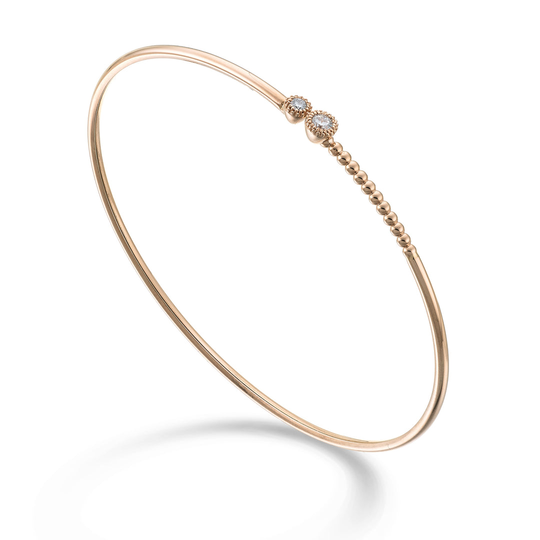 Golay br 18kt bangle 2 settings 0.15 ct rose gold GBSC056DIO3