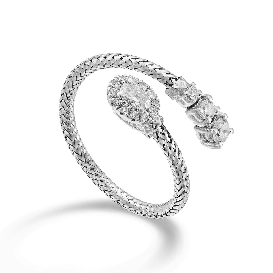 World Diamond Group an 18k central oval link 4x3 ct.0,12 diam. total 0.31 ct white gold GAMAGLIA02DIO4