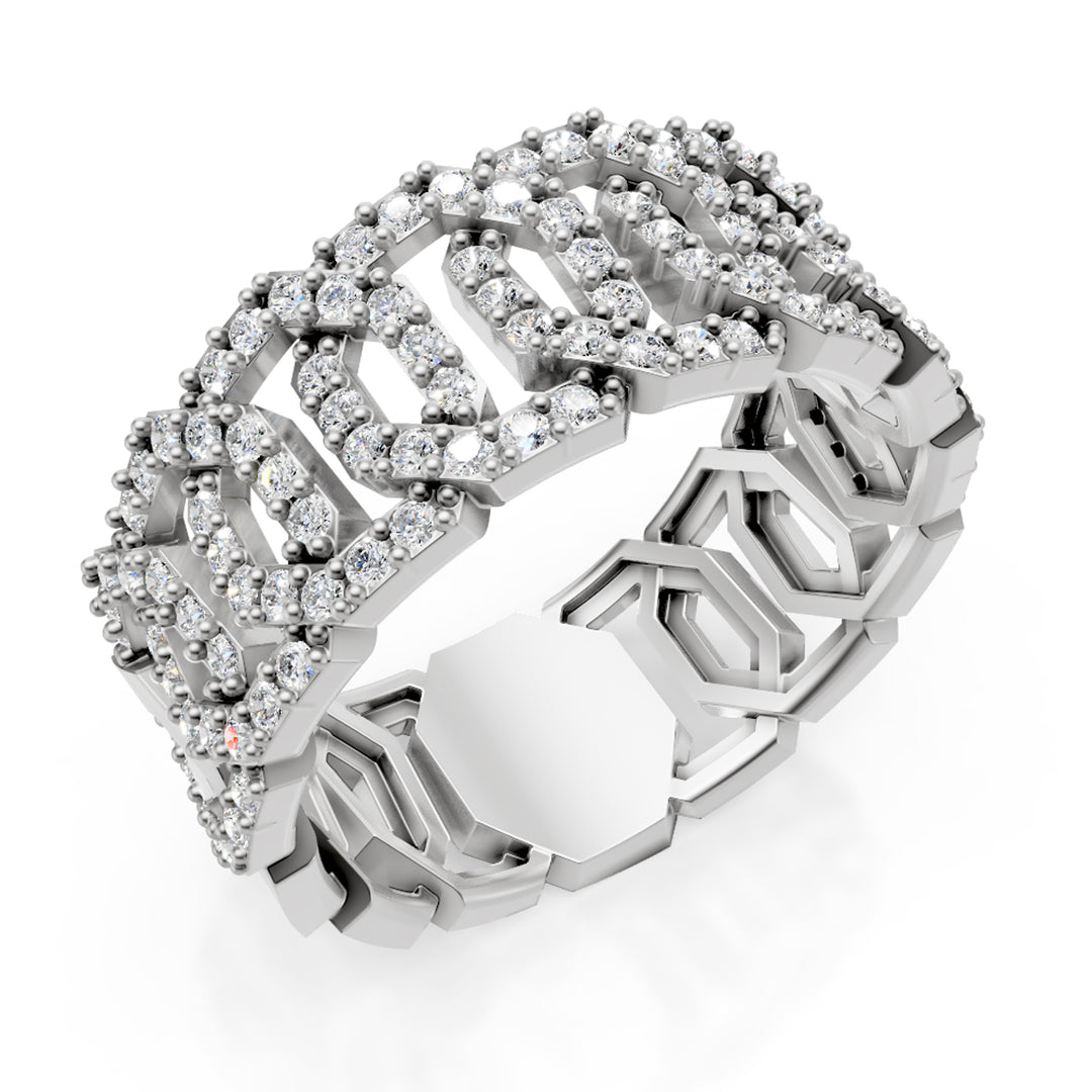 Golay small band ring with 8 elements with diamonds AFS465DI2B-24185110019