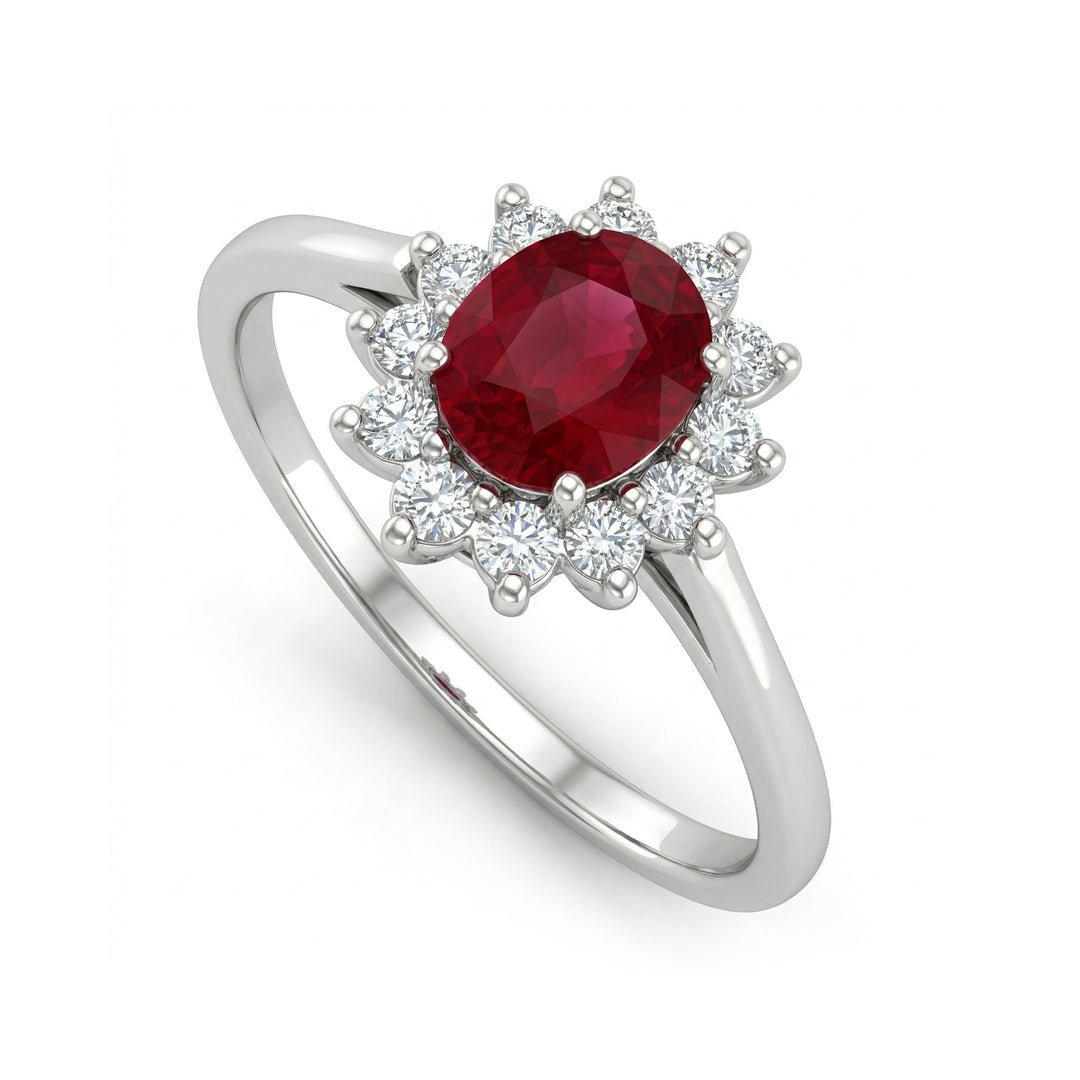 Golay 6x5 oval ruby ring with diamond outline ACL019WDIRU-17243110032