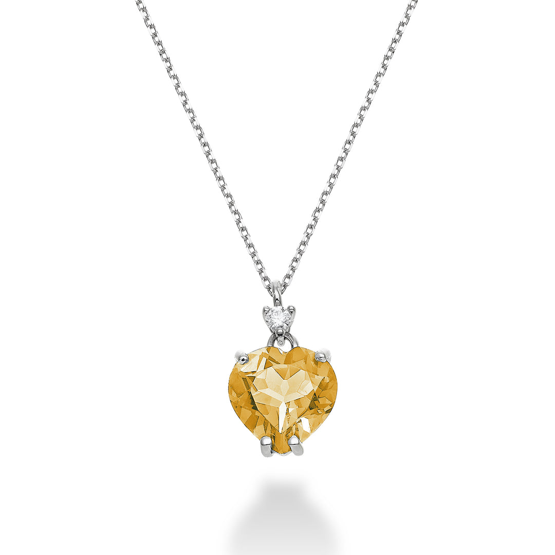 Nihama cl 18k citrine heart 8x8 ct.1,45 diam. ct.0,025 NPCL198DICITR88O4