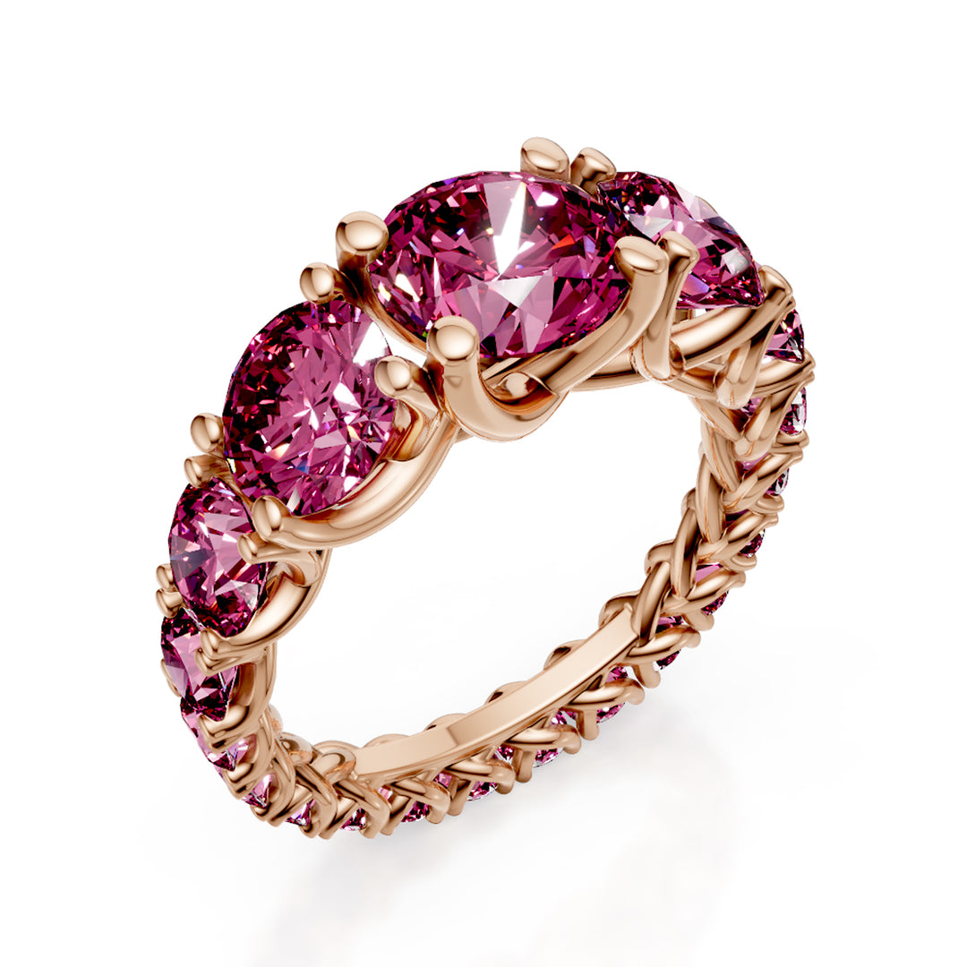 Golay scalar grace gyrodito ring with pink sapphires ABIC1498RZR