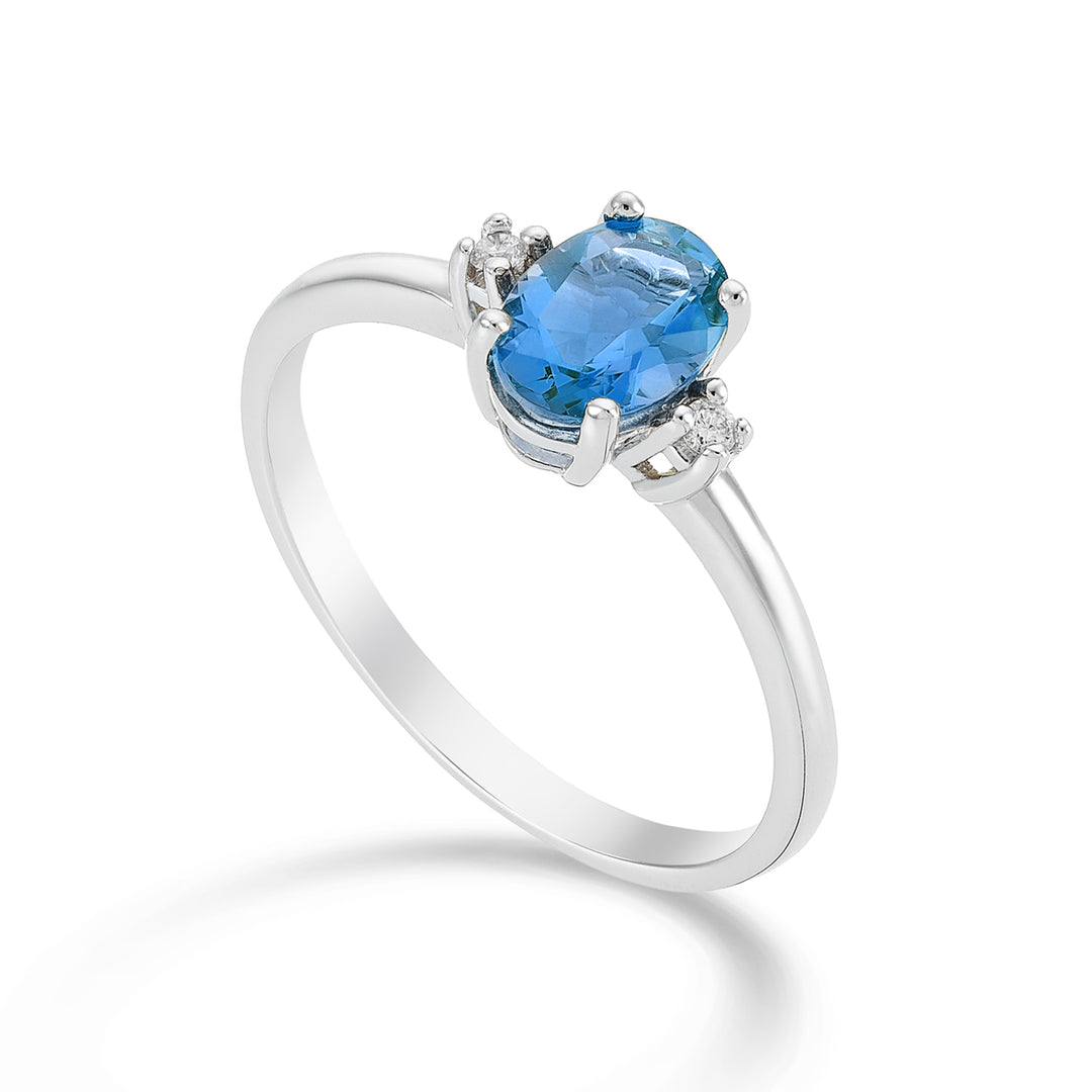 Nihama an 18k oval blue topaz 7x5 ct.1,10 diam. ct.0,03 NA5073O4TPAZ
