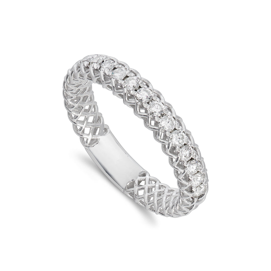 Golay ring 1/2 turn with 1.30mm diamond mesh and bar ARMG001DI25-22340110051