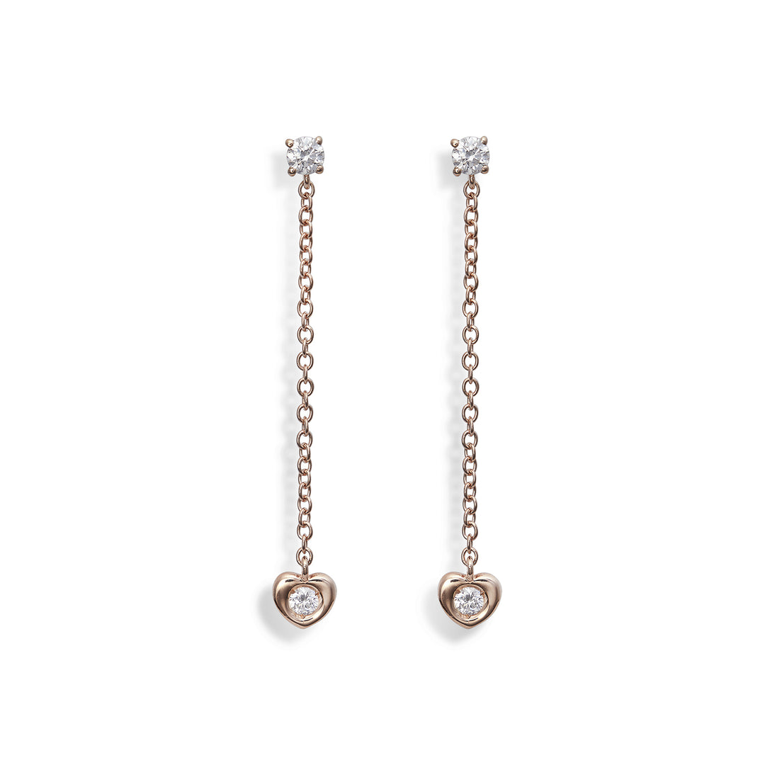 World Diamond Group or 18k 0.24 ct large heart bezel chain 3.3 cm rosé GO5075O3BR024