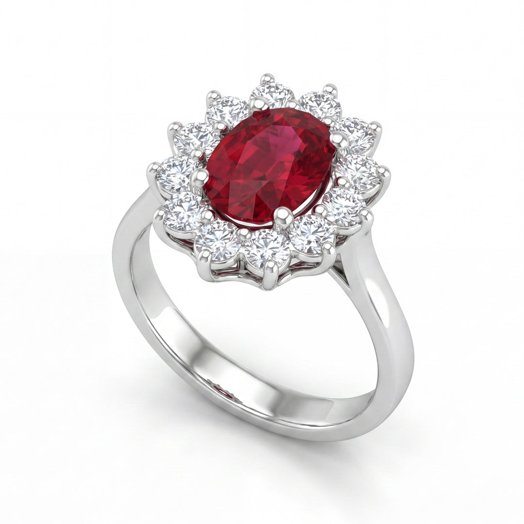 Golay 9x7 oval ruby ring with 12 diamonds outline ACLC891DRU97-26140110212