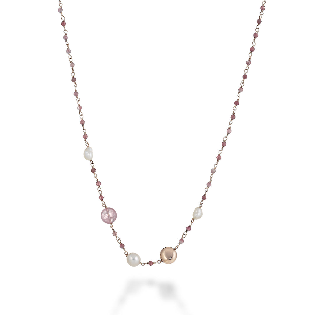 Nihama cl ag925 fw bar 6/7 9/10 rose quartz ND7595A3QUARZOROSA