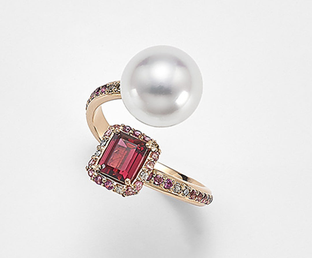 Golay an 18k sspw 10/11 ct.0,16 brown diam, pink tourmaline and rhodolite GA0772O3SABI100