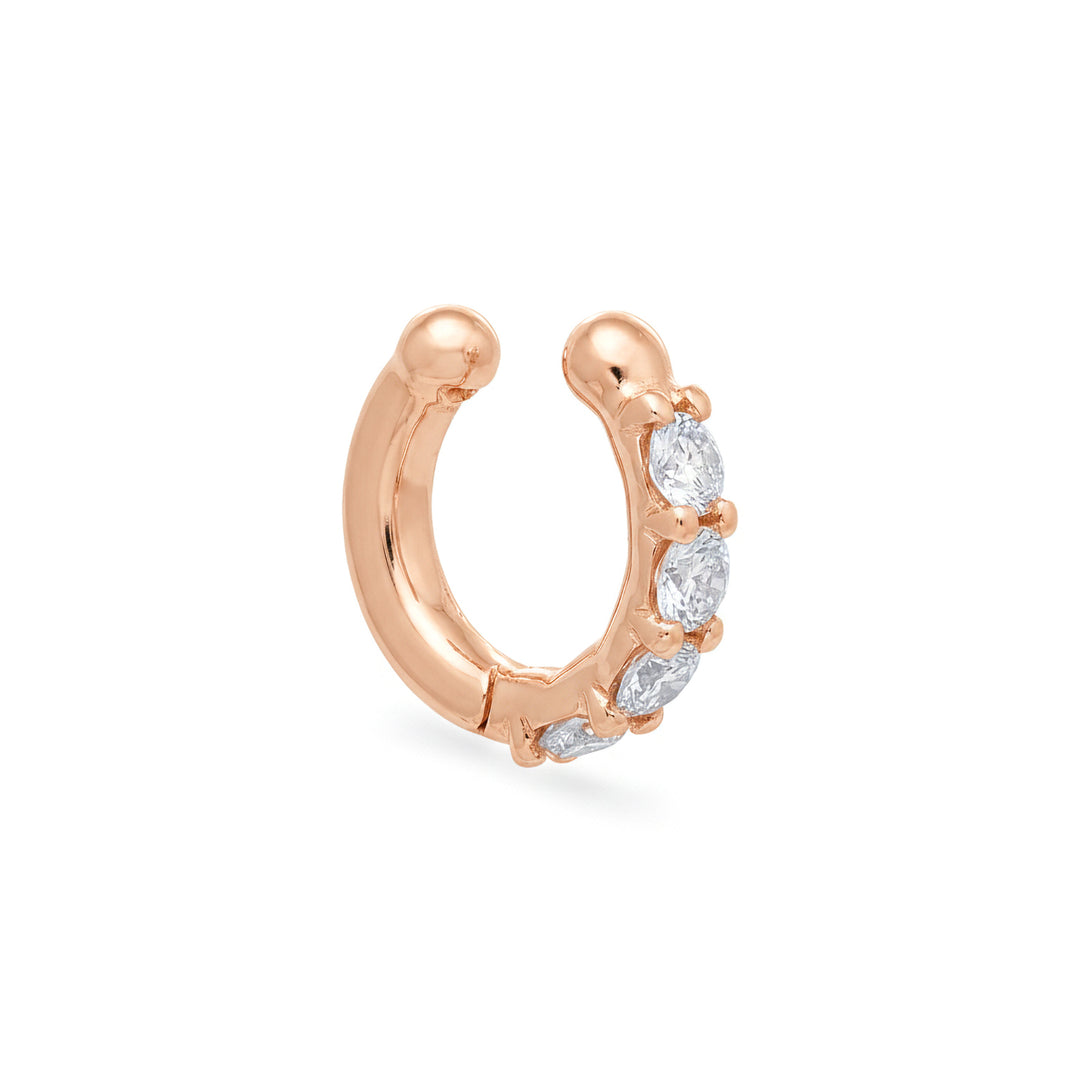 Nihama or ear cuff spring 9kt with four lab g.d. in rose gold NXDOEC781R3BI032