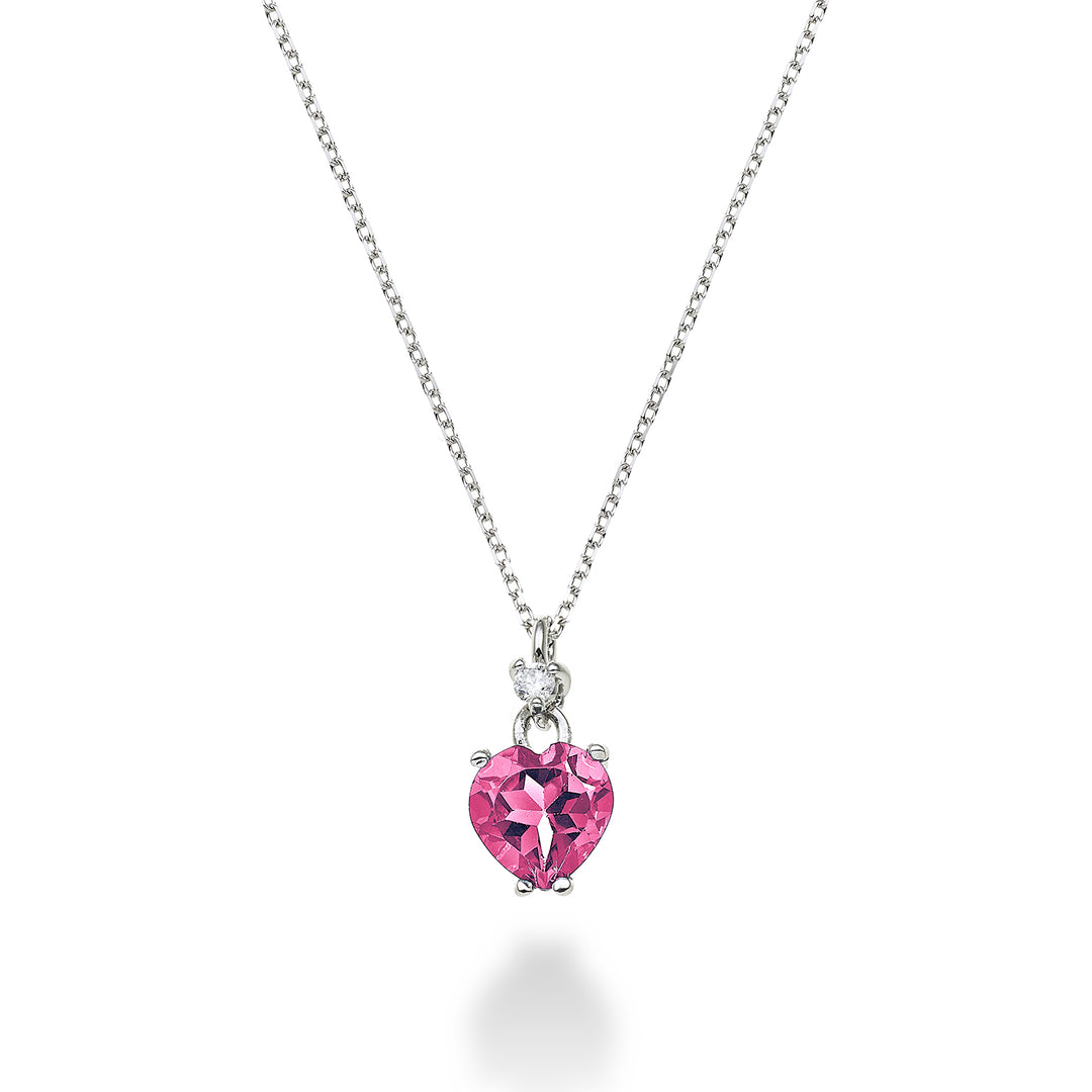 Nihama cl 18k pink topaz heart 6x6 ct.1,00 diam. ct.0,02 NPCL198DITPPK66O4