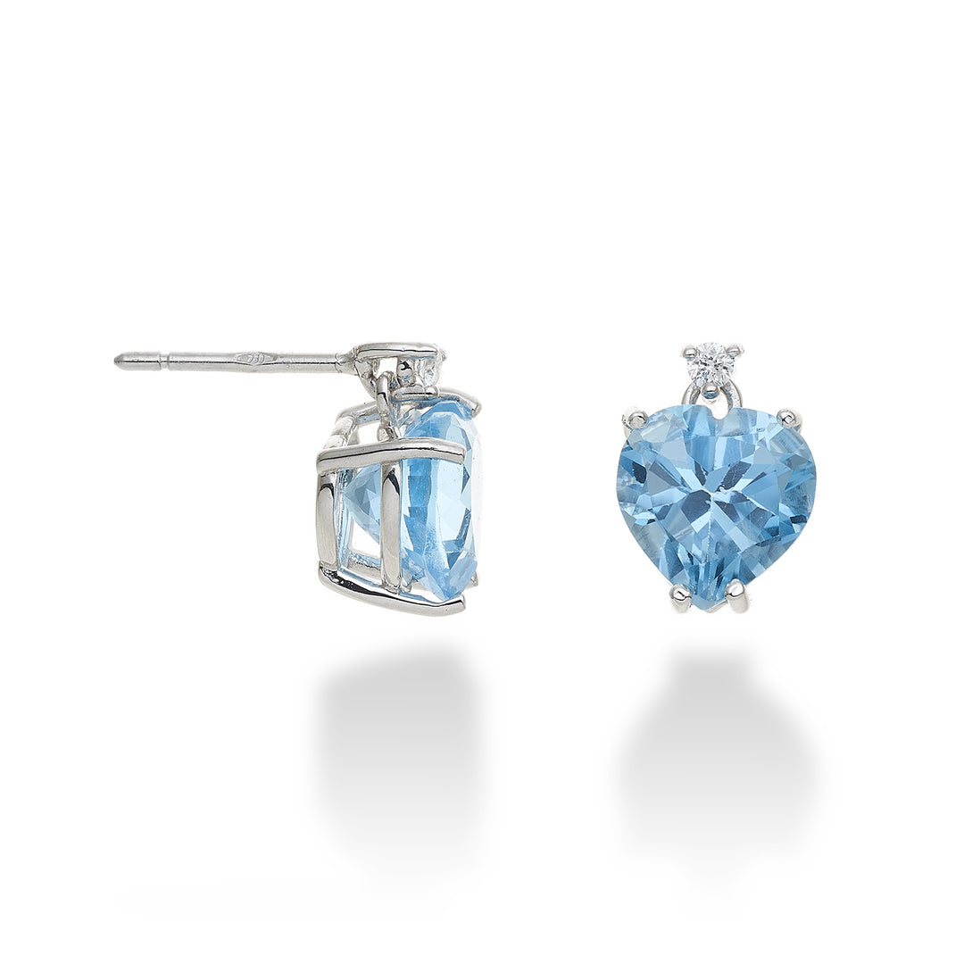 Mikiko or 18k blue topaz heart 8x8 ct.4,60 diam. ct.0,05 MOCL198DITPAZ88O4