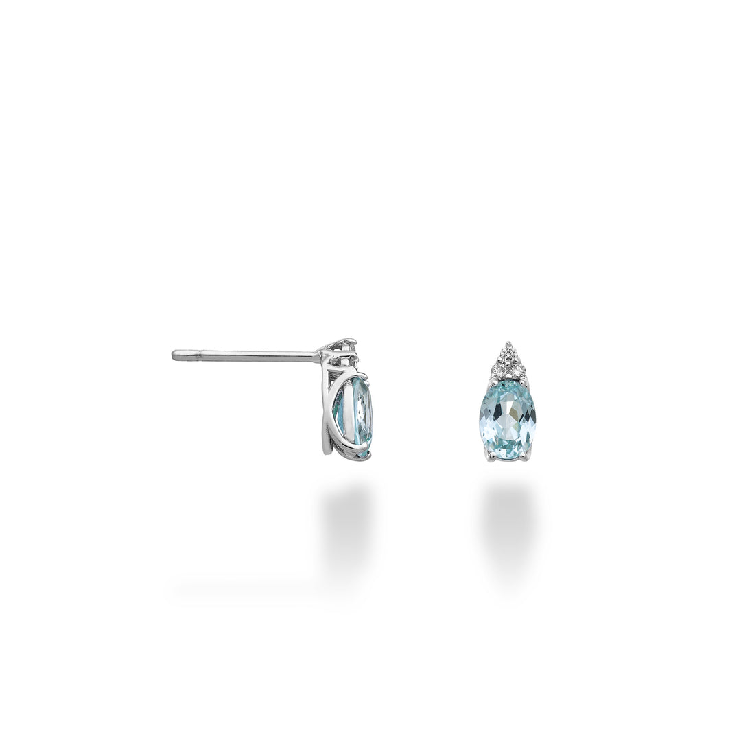 Mikiko or 18k oval paraiba tourmaline 6x4 and three diamonds MO5171O4PAR