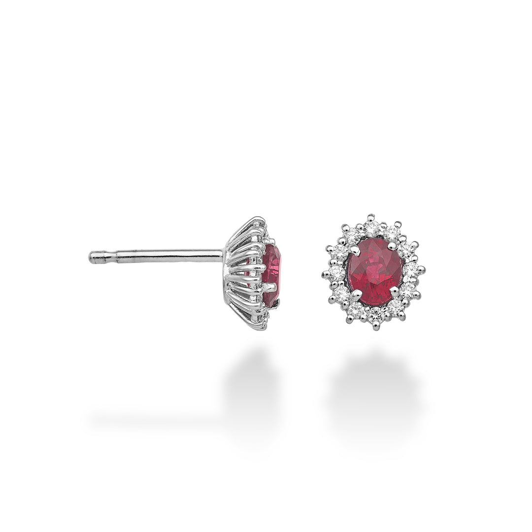 Nihama or 18k ruby ​​n. oval 5x4 ct.0.80 diam. 0.20 ct NO5104O4RBN