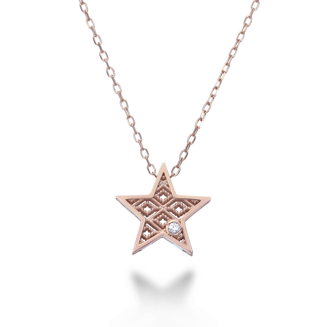 Nihama cl 18k rose gold star diam. ct.0,01 NDSTELLAO3
