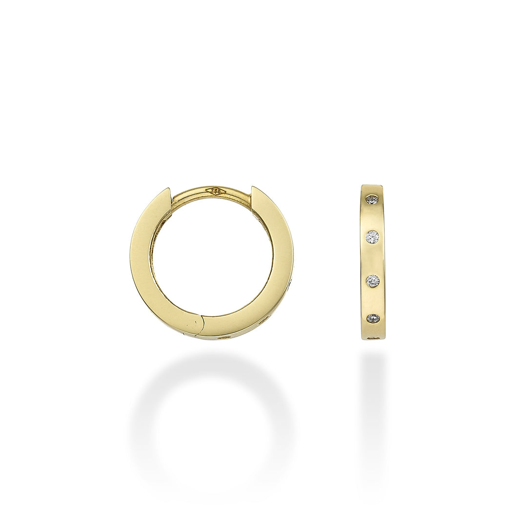 Nihama or 18k round spot diam. 0.05 ct yellow gold diam. east. 12mm NO5063O1BR005