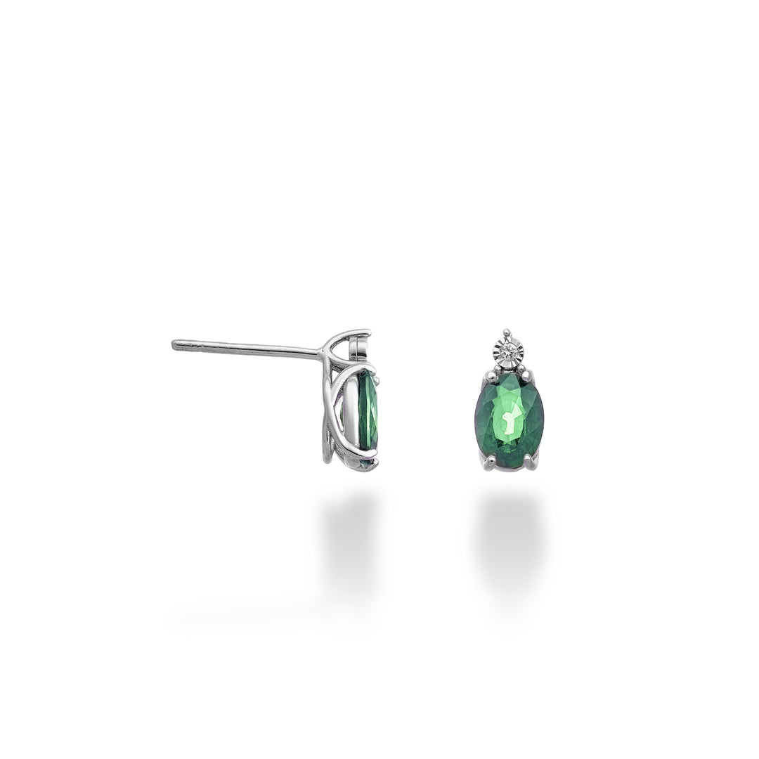 Mikiko or 9k oval emerald 7x5 with diamond MO5176R4BE