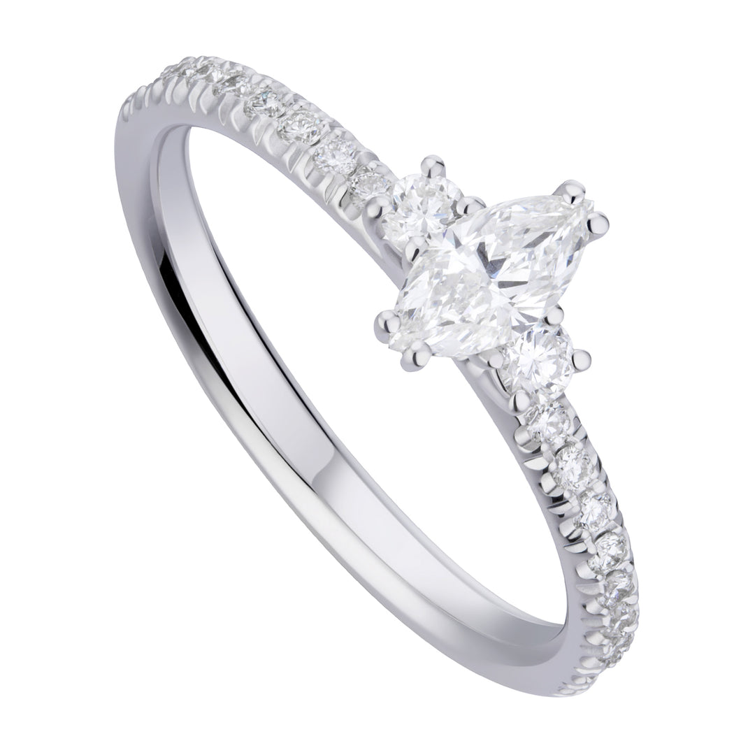 World Diamond Group solitaire ring with marquise and recessed shank AMQC017DI1-19129110087