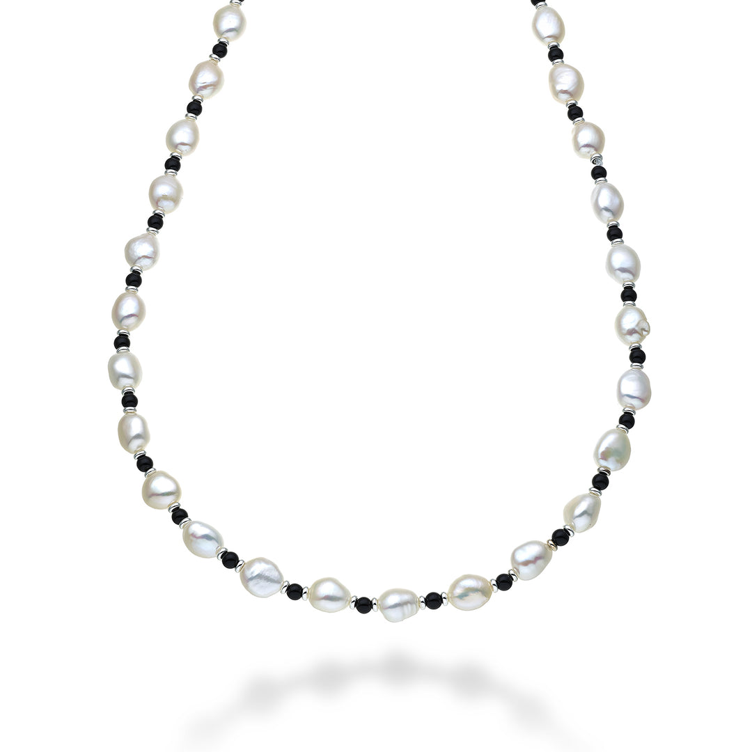 Mikiko cl ag925 fw bar 9/10 black onyx agglomerate 4mm 45 cm MC7132A4ONICE