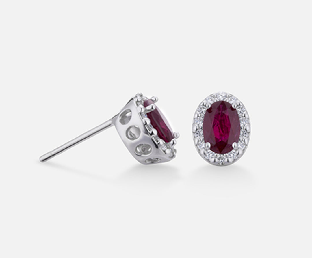 Mikiko or 18k ruby ​​n. oval 6x4 ct.1,04 dia ct.0,18 MO5038O4RBN104
