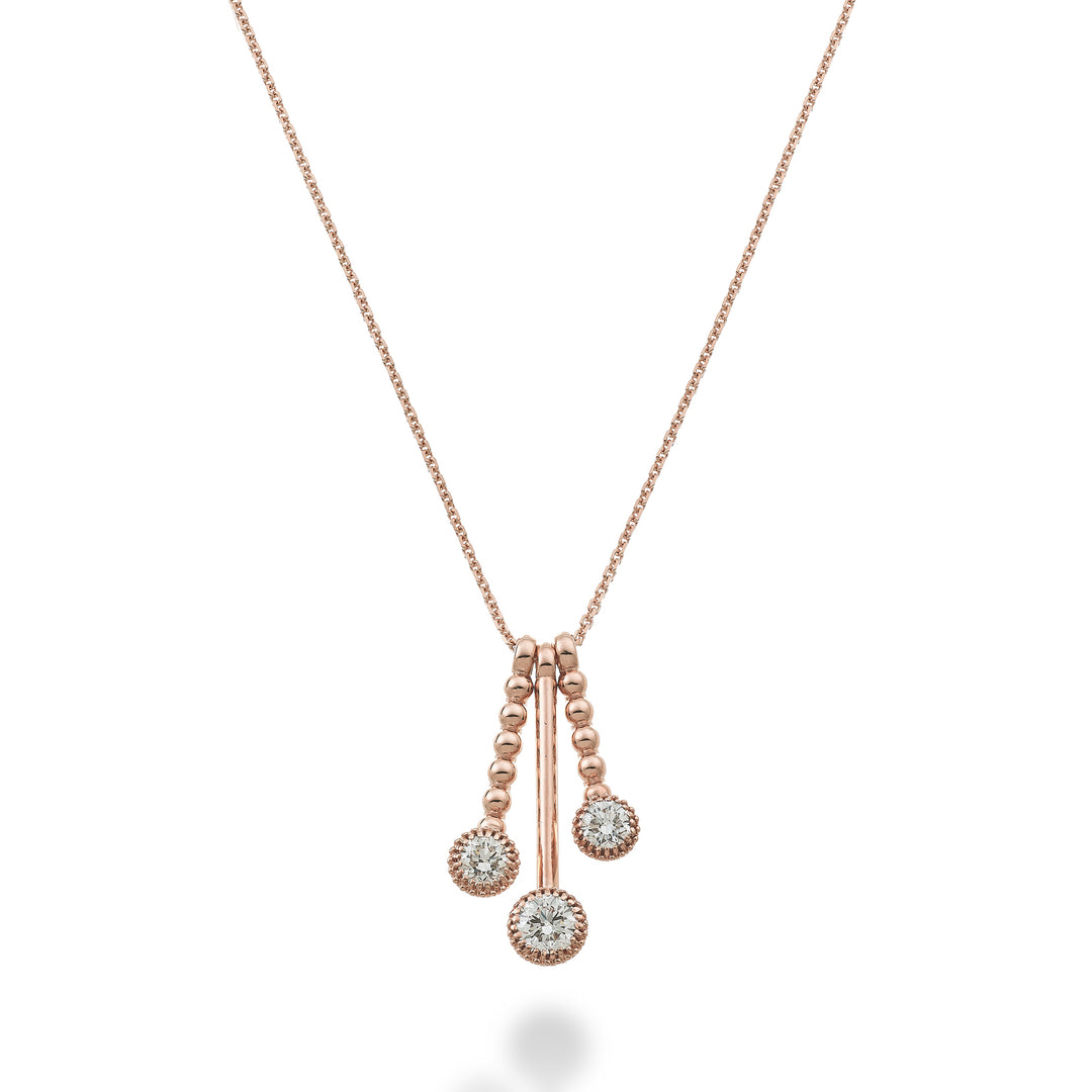 Golay coll 18k 3 bars 3 settings 0.36 ct rose gold GPL049DIO3