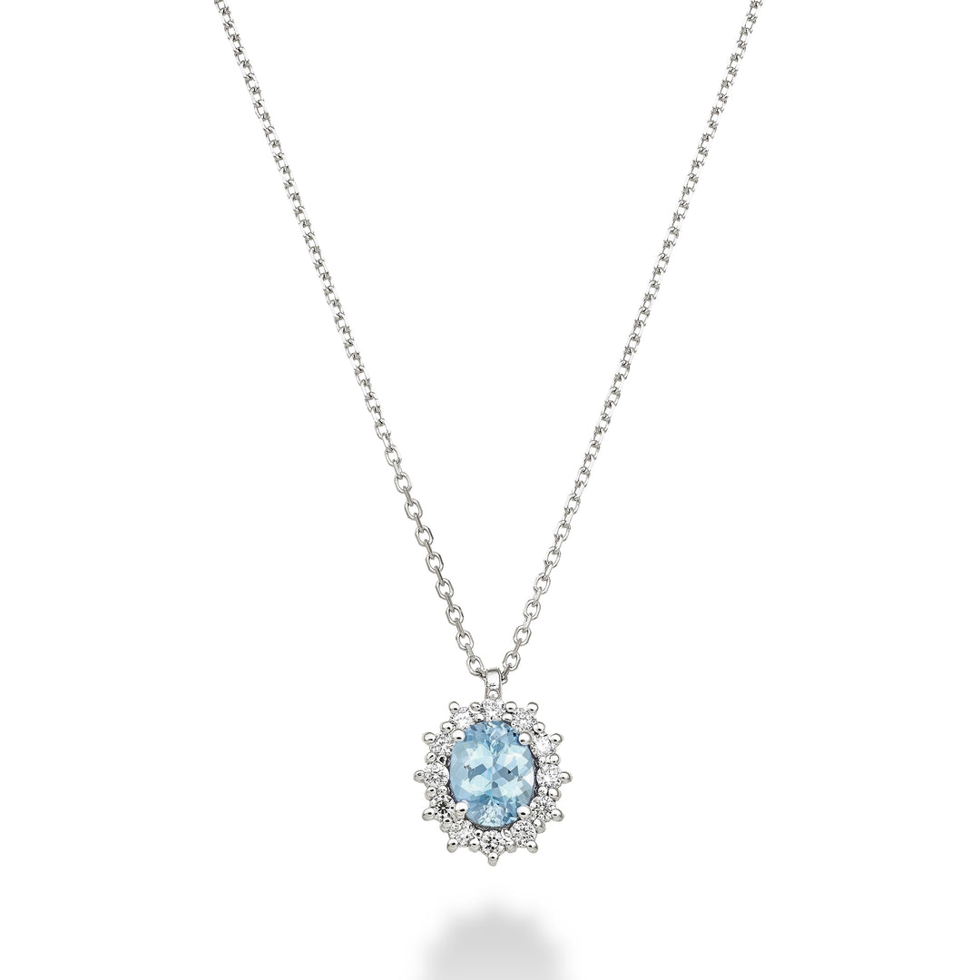 Mikiko cl 9k oval aquamarine 5x4 ct.0,30 diam. 0.10 ct MD5126R4AM